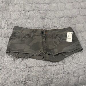 True Religion Camo Jean Shorts